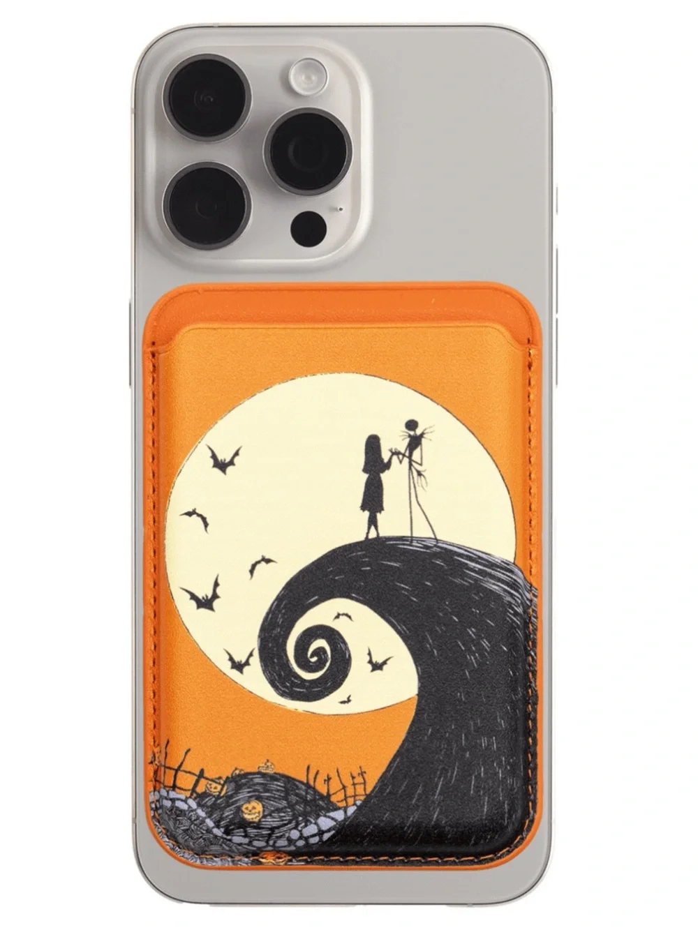CultureFly Magnetic MagSafe Wallet Nightmare Before Christmas Jack & Sally Hill